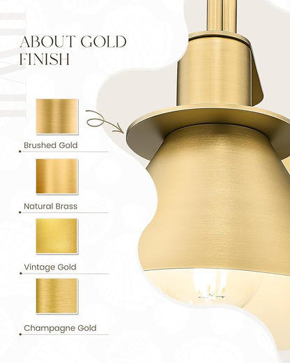 Brass Wall Sconce, HWH Gooseneck Wall Light Sconces for Bedroom Bathroom, 1-Light Indoor Wall Light Fixtures with Metal Shade, White Interior, Gold Finish, 5HZG56BL BG