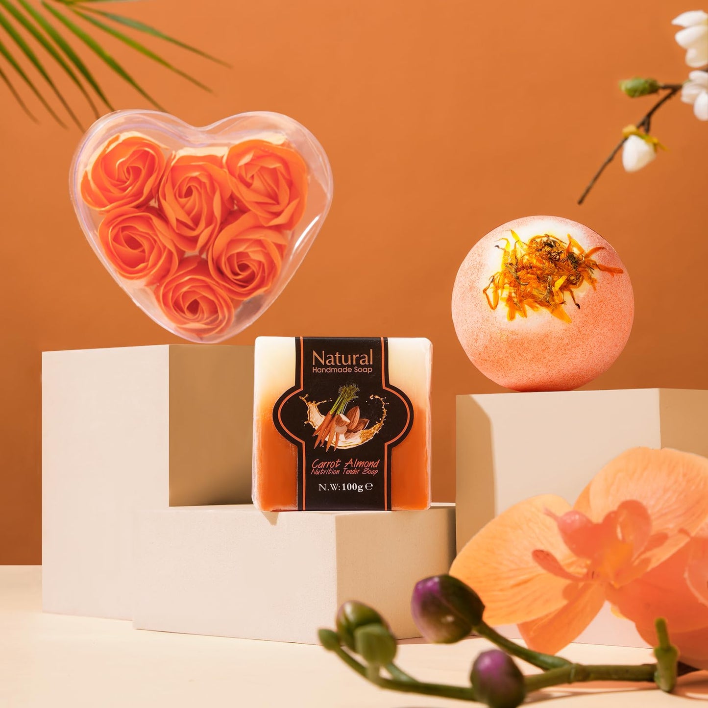 Fall Gifts Baskets for Women Wife Mom,Birthday Gifts for Sister Friend Girlfriend Teacher,Get Well Self Care Package,Orange Relaxing Spa Gifts for Her Anniversary Christmas,Thanksgiving,Graduation