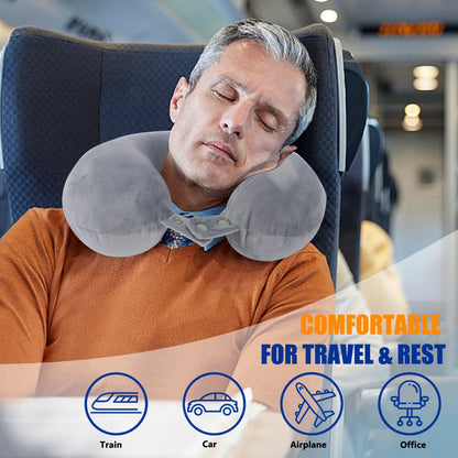 SAIREIDER Neck Pillows for Travel-Head Neck Support Travel Pillow for Traveling, Car, Home, Office Adjustable(Navy Blue)