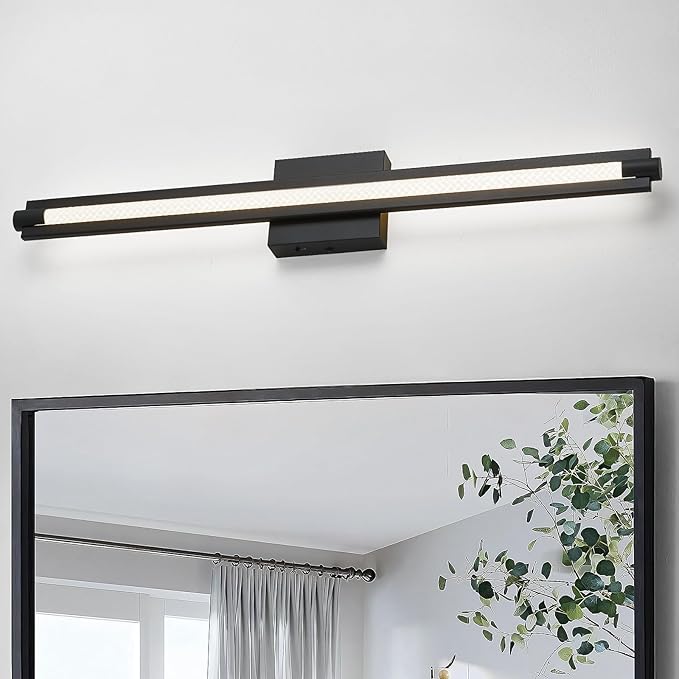 30" Long Vanity Light LED Bar Wall Light Over Bathroom Vanity Mirror Black LED Wall Lamp 5CCT(3000K/3800K/4500K/5200K/6000K) Dimmable Bathroom Wall Mount Lighting