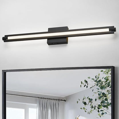30" Long Vanity Light LED Bar Wall Light Over Bathroom Vanity Mirror Black LED Wall Lamp 5CCT(3000K/3800K/4500K/5200K/6000K) Dimmable Bathroom Wall Mount Lighting