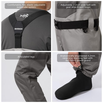 Bassdash FW08 Men’s Breathable Waders Waterproof Fly Fishing Chest Fishing