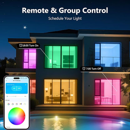 DAYBETTER Smart Light Bulbs, Smart Bulb That Compatible with Alexa & Google Home, 2.4G WiFi Bluetooth Alexa Light Bulbs, RGBCW Color Changing LED Light Bulb, 60W Equivalent, 800LM, 2Pack
