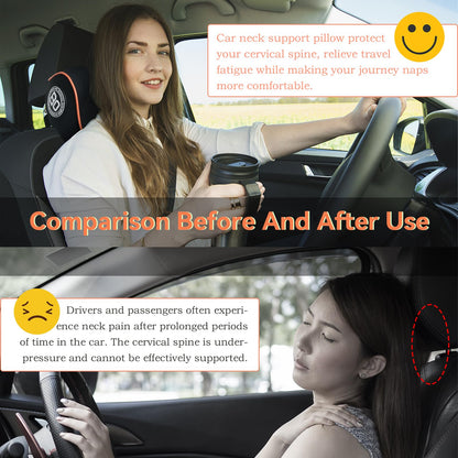 SPRFUFLY Make Relaxing Car Headrest Pillow, Car Pillow for Driving with Adjustable Strap, Breathable Removable Cover & Ergonomic Design - Softness Travel Car Neck Support Pillow(Black, 1PC)