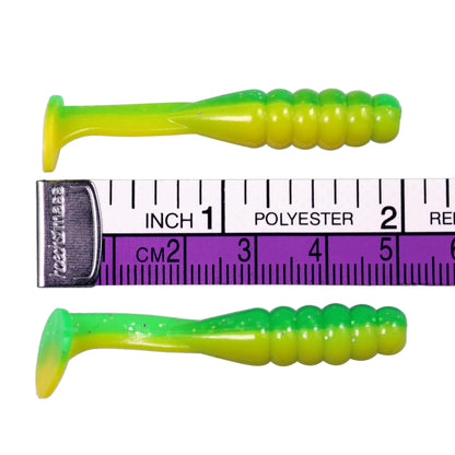 THKFISH 30Pcs Paddle Tail Swimbaits 2 INCH Bicolor Soft Plastic Fishing Lure Swim Baits for Crappie Bass Trout Mixed Color