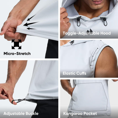 HOTSUIT Sauna Shirt for Men Weight Loss Hooded Sweat Suits Heat Trapping Pullover Vest for Boxing, Running, Gym Workouts