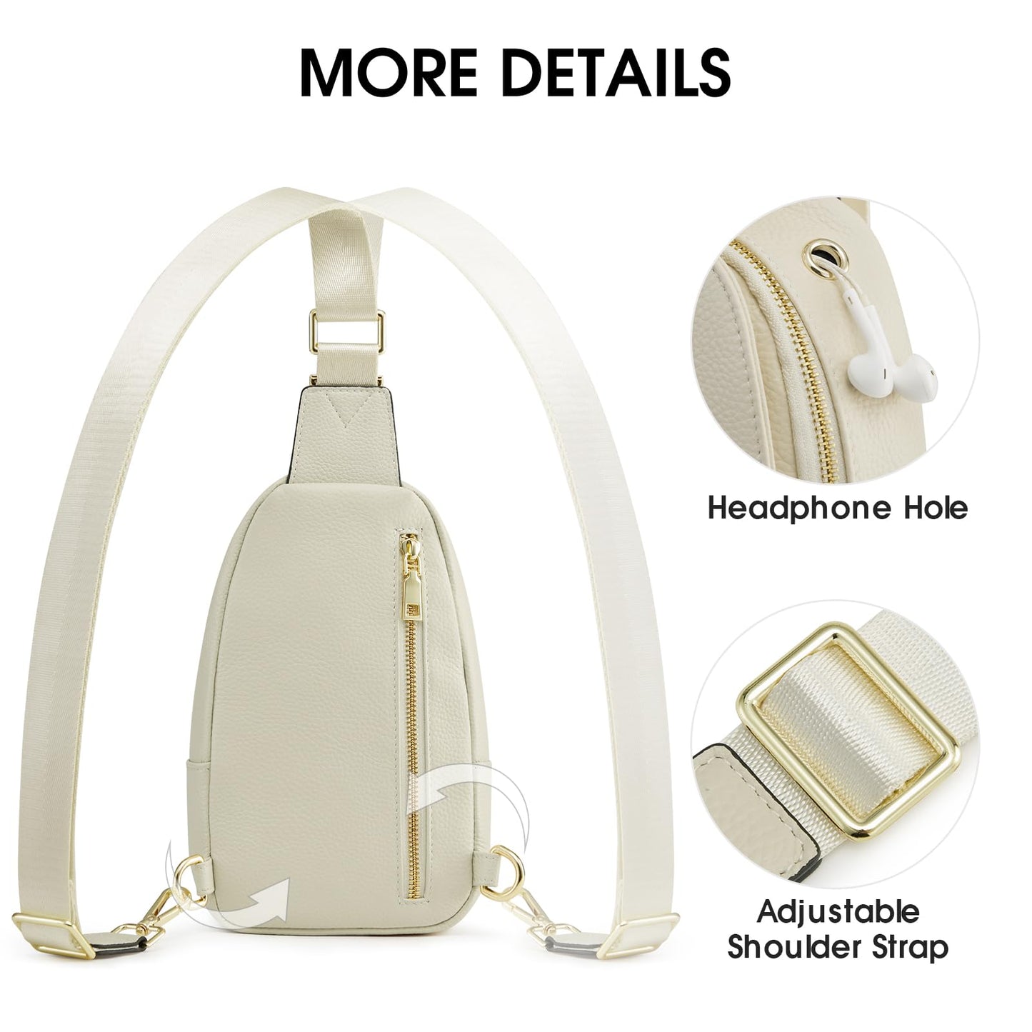 Kattee Crossbody Bag for Women, Womens Leather Fanny Sling Purse for Travel，Small Sling Bag with RFID Blocking