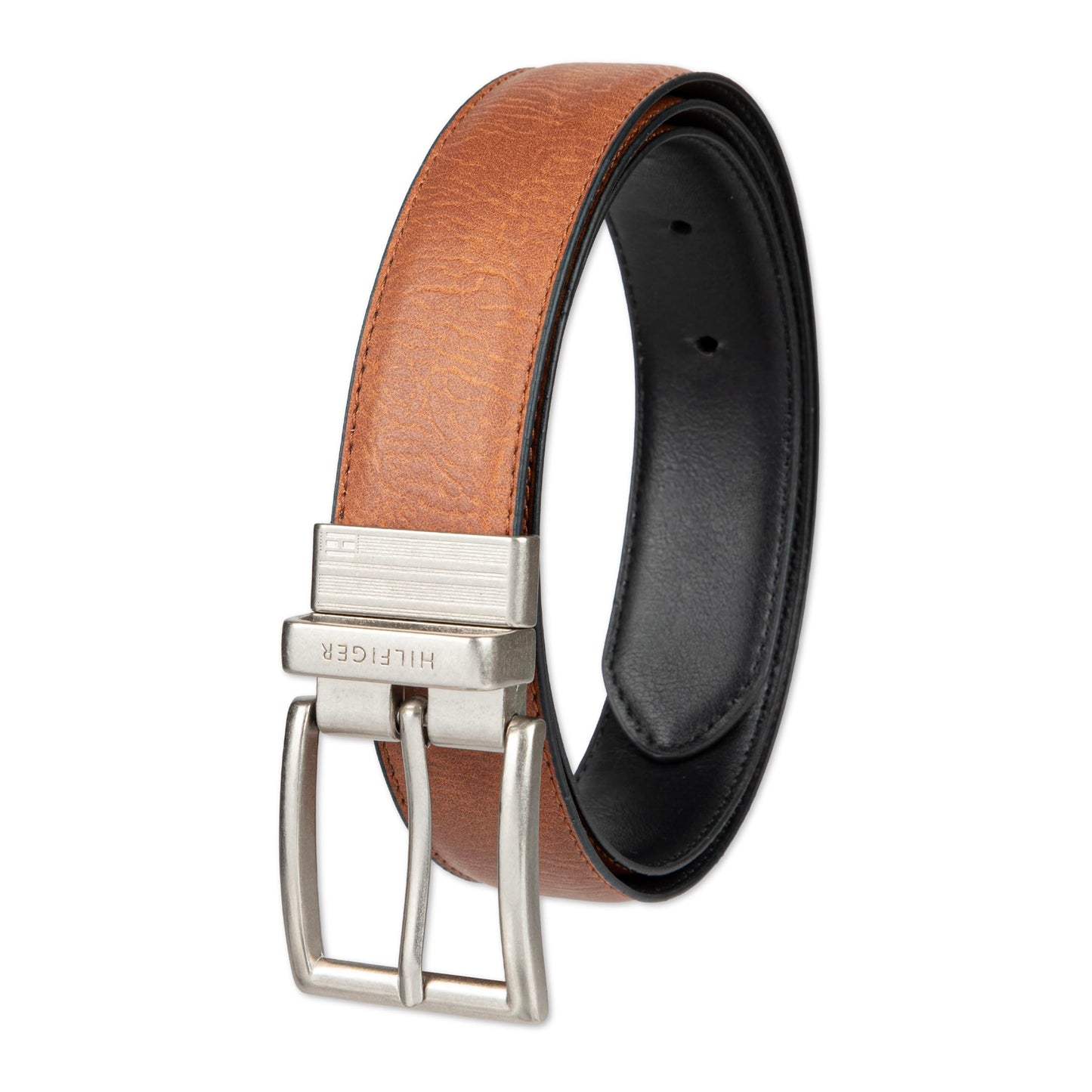 Tommy Hilfiger Men's Reversible Belt, Cognac/Black, 36