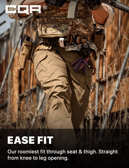 CQR Men's Tactical Pants, Water Resistant Ripstop Cargo Pants, Lightweight EDC Work Hiking Pants, Outdoor Apparel, Raider Mag Cougar, 32W x 30L