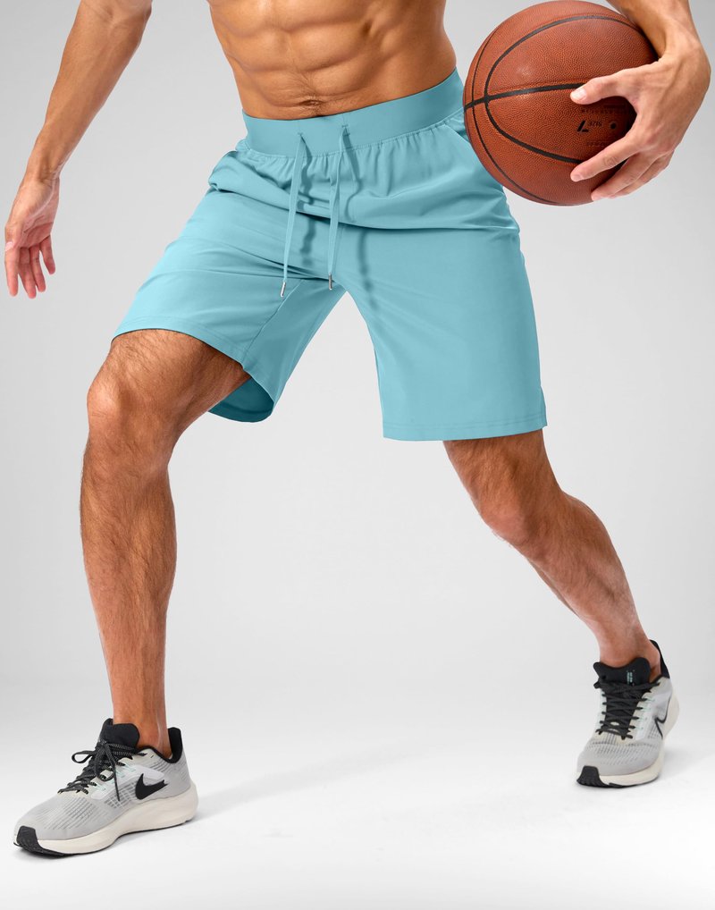 Soothfeel Men's Running Shorts with Zipper Pockets 9 Inch Lightweight Quick Dry Gym Sports Athletic Workout Basketball Shorts for Men (Hot Pink, S)