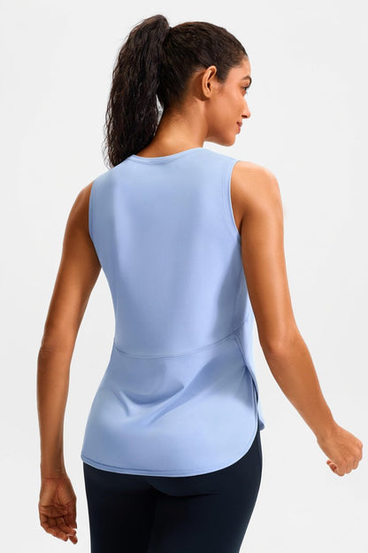 JOYSPELS Ice Silk Workout Tank Tops for Women Cool Sleeveless Loose Fit Yoga Shirts Light Blue