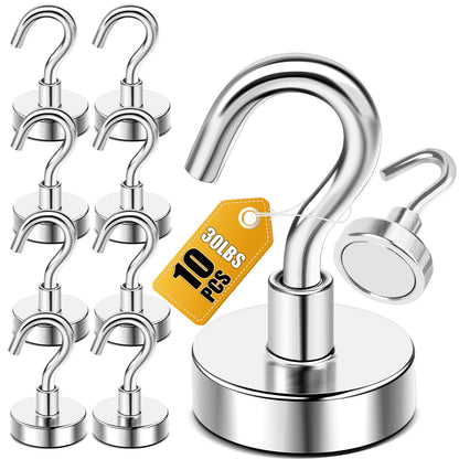 DIYMAG Magnetic Hooks, Strong Magents10 Pack 30lbs for Cuise Cabins Ship