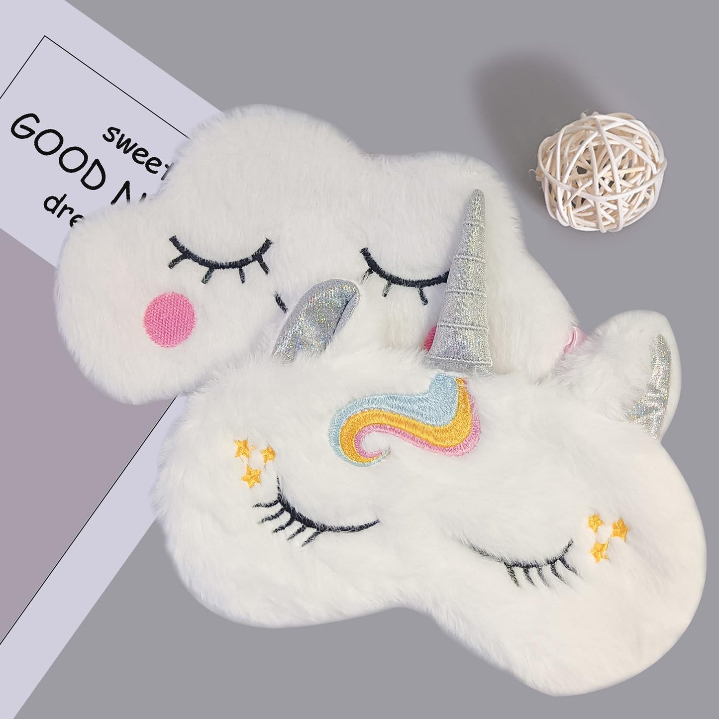 Cute Animal Sleeping Mask Soft Plush Blindfold Cute Rabbit Panda Koala Eye Cover Eyeshade for Kids Teens Girls Women (Flamingo)