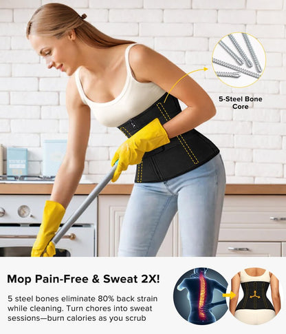 Junlan Sweat Waist Trainer for Women - Sauna Waist Trimmer for Working Out(Blue,Small)