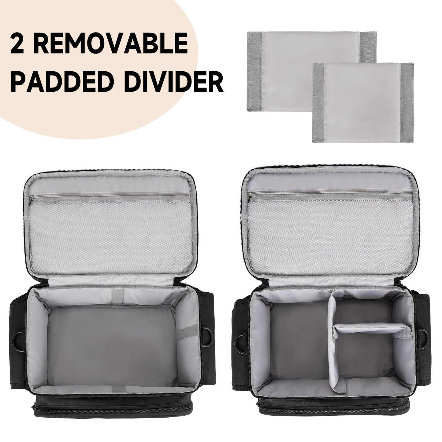 LEFOR·Z Large Sewing Supplies Organizer(13 x 8 x 9 in),Double-Layer Sewing Accessories Storage and Organizer Case Bag,Protable Travel Sewing Box Sewing Basket for Sewing Tools,Black(Bag Only)
