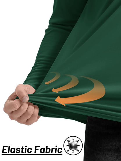 TACVASEN Running Shirts for Men Long Sleeve Uv Protection Shirts for Athletic Summer Tops for Mens Performance Rash Guard Dark Green L