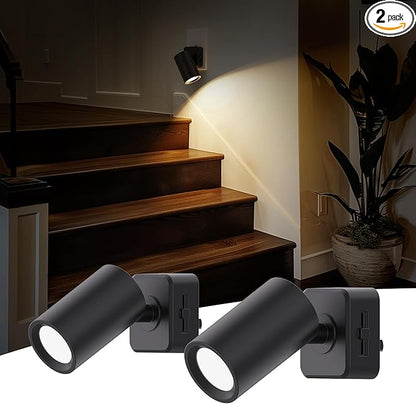 L LOHAS LED Night Lights Plug into Wall, [2-Pack] Rotatable Night Light with Dusk to Dawn Sensor, 0-100 LM Brightness Adjustable,Soft White 3000K Nightlight for Adults Bathroom Hallway Stairs