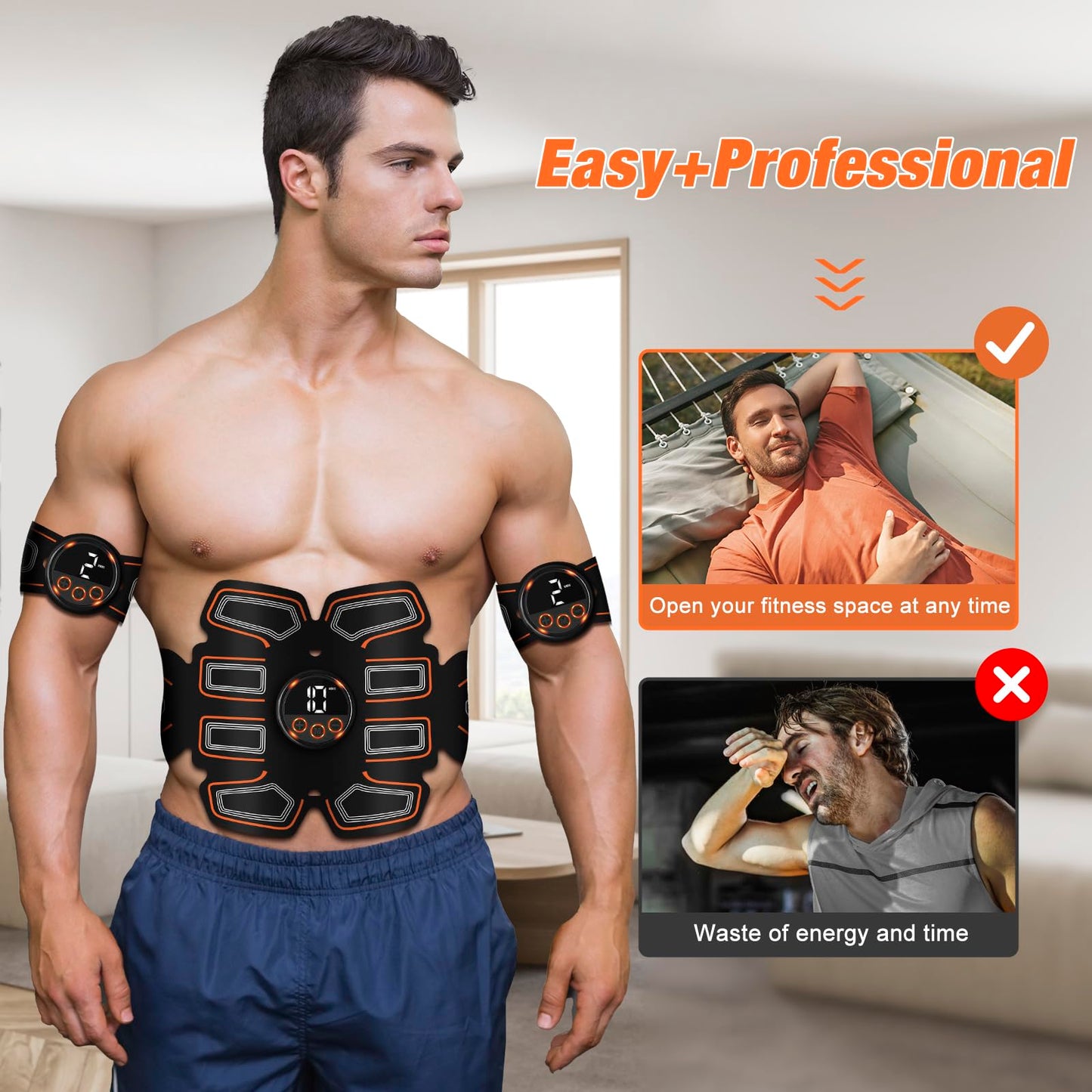 BLASET ABS Stimulator, Ab Toning Belt Trainer, Workout Equipment for Men & Women - BFB-11