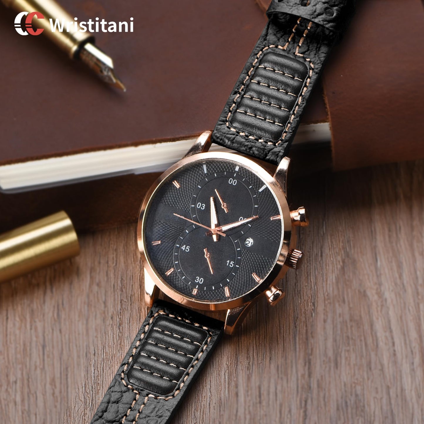Wristitani Leather Watch Band for Men, 20mm 22mm Top Genuine Leather Watch Strap - Quick Release Watch Band Vintage Wristband Suitable for Classic Quartz Mechanical Smartwatches