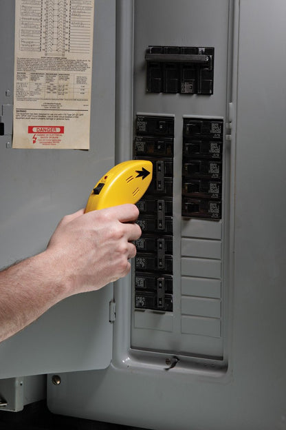 Sperry Instruments CS550A Circuit Breaker Finder, Quickly Locate AC Circuits/Fuses, Visual LED, Plug Style Transmitter/Auto-Sensing Receiver, 120V AC, Yellow