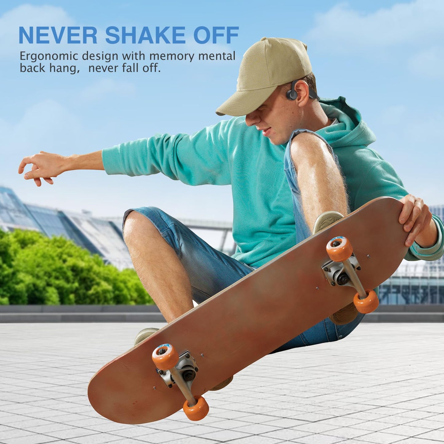 CHENSIVE Bone Conduction Headphones Bluetooth 6.0 Open Ear Headphones Wireless Headphones with Mic 10H Playtime Sports Earphones, IPX6 Waterproof Headset for Running,Cycling, Hiking, Driving