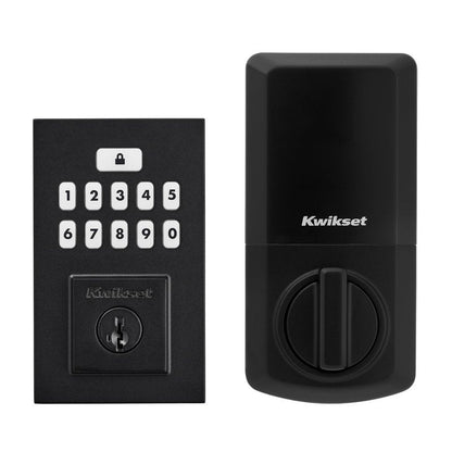 Kwikset SmartCode 260 Keyless Entry Electronic Keypad Deadbolt Door Lock with Auto-Lock, Custom User Codes, Advanced Security in Matte Black Contemporary