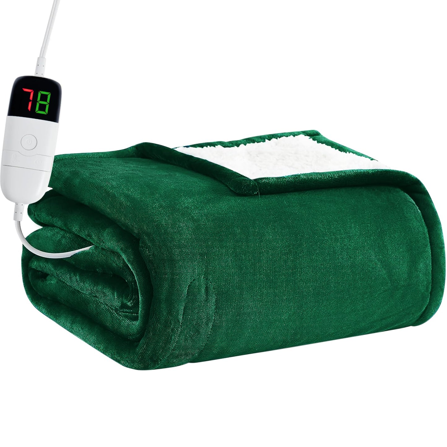 Heated Electric Blanket Queen Size - 84" x 90" Heating Blanket with Dual Control, 10 Heating Levels & 8 Hours Auto Off, Soft Warm Flannel Blanket, Christmas Birthday Gifts for Senior Grandma