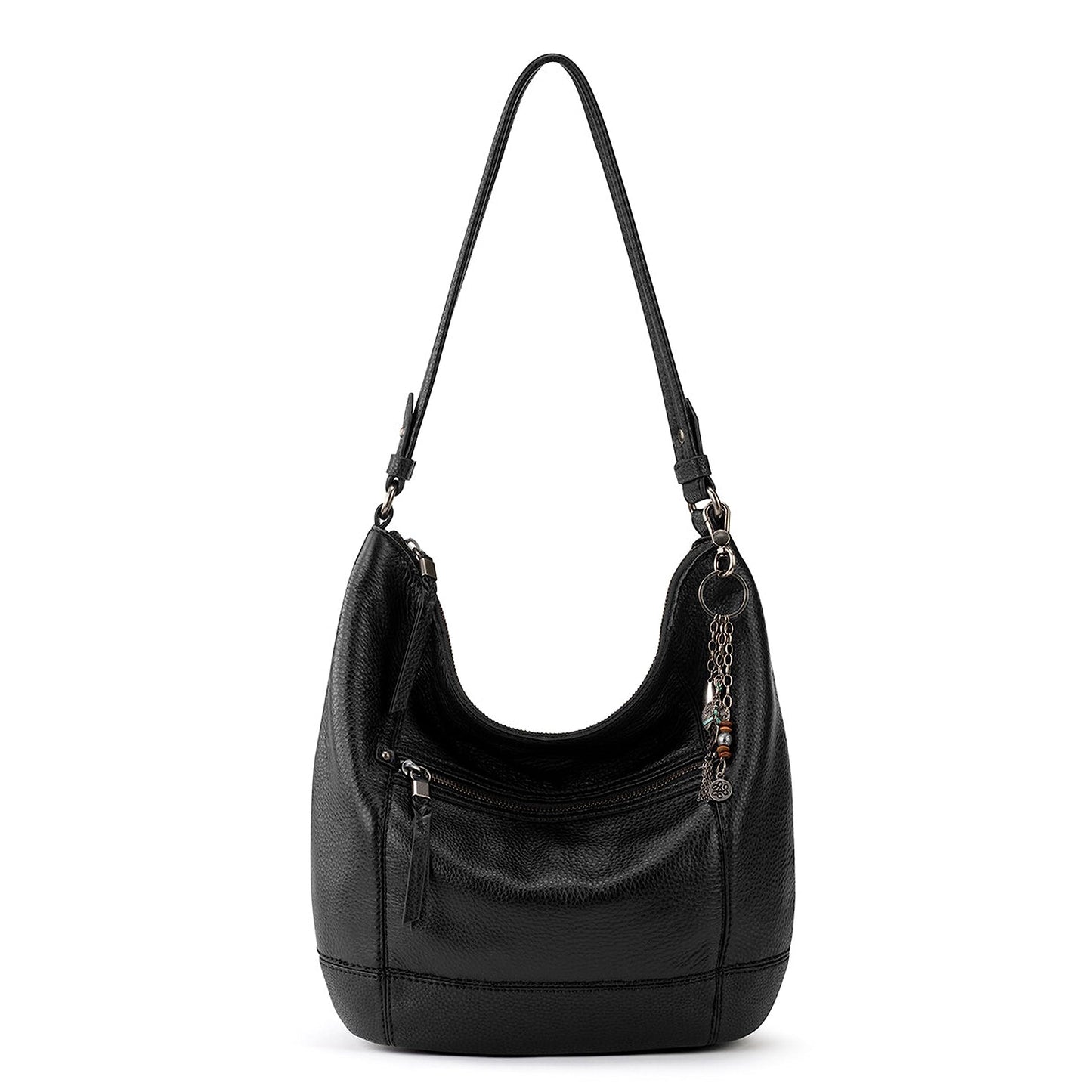 The Sak Sequoia Hobo Bag in Leather, Single Shoulder Strap, Black