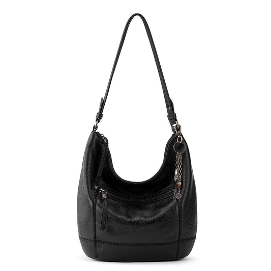 The Sak Sequoia Hobo Bag in Leather, Single Shoulder Strap, Black