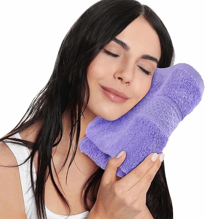 Cleanbear 6 Pack Hand Towels for Bathroom, 100% Cotton Absorbent Face Towels