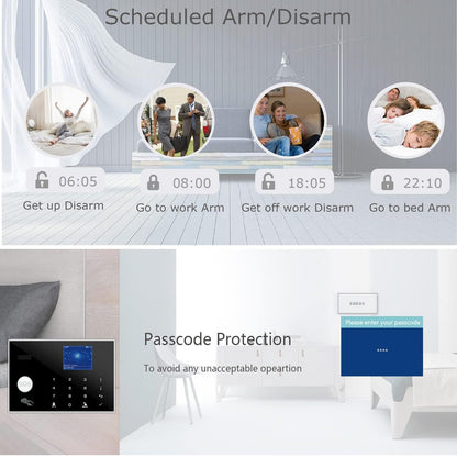 WiFi and 4G GSM (2nd GEN) Home Security Alarm System, Door/Window Sensor (x7) 3 Motion Detector with Smart Life and Tuya App Alert, Works with Google Assistant and Alexa (WIFI-GSM-4G)