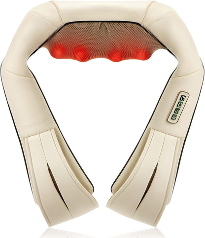 Nekteck Shiatsu Neck and Back Massager with Soothing Heat, Shoulder Massager for Pain Relief Deep Tissue, Electric 3D Kneading Massage Tools for Leg Body Muscle, Corded Power, Gifts for Him Her