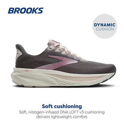 Brooks Women’s Ghost 17 Neutral Running Shoe - Poppy Seed/Pink/Bluewash - 8 Medium