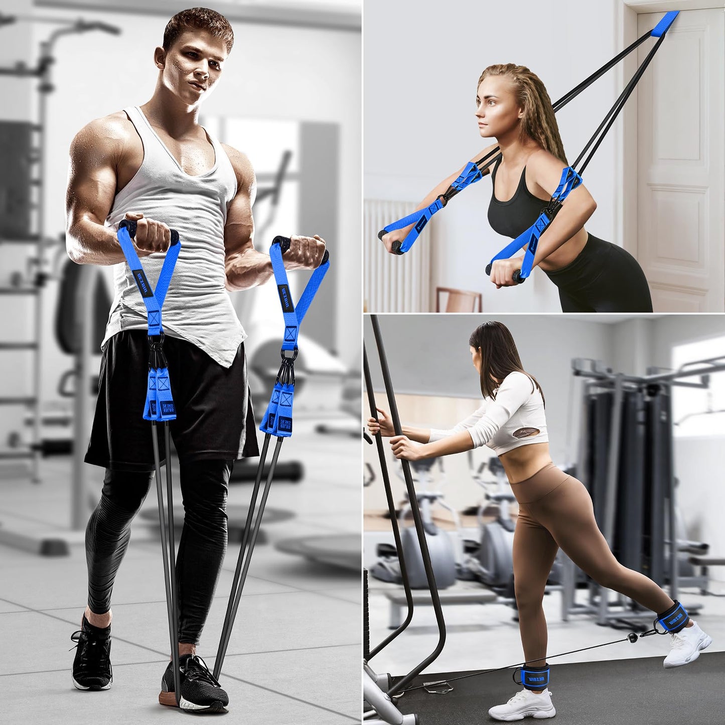 Heavy Resistance Bands for Working Out, 300lbs/360lb/420lb Exercise Bands Workout Bands with Handles, Door Anchor, Ankle Straps, Home Gym Workout Equipment for Men Fitness Strength Training Stretching