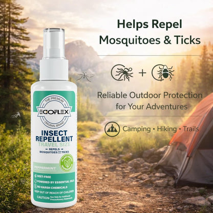 3-Pack Mosquito Repellent Spray - DEET-Free Bug Spray Travel Size TSA Approved - Mosquito, Tick & Insect Killer Deterrent with Natural Essential Oils - Peppermint Scent - Safe for Family - 3 Fl Oz