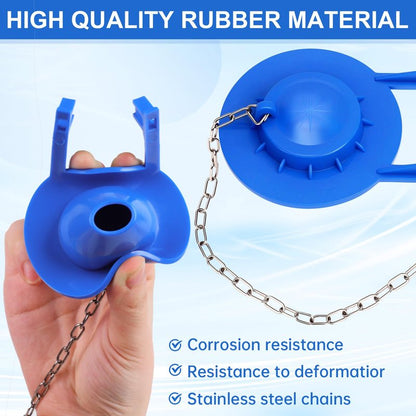 2-Inch Toilet Flapper Replacement Kit Compatible with Most Kohler, American Standard, TOTO & Standard 2″ Flush Valves, High Performance Rubber with Stainless Steel Chain, Easy Install (2 Pack, Blue)