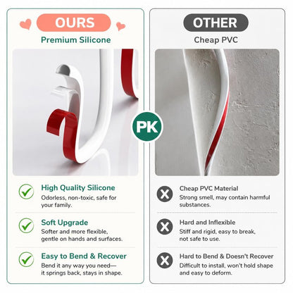 Cord Hider Raceway Kit, 39 inch Wall Cable Hider for 1 Cable, Silicone Material Hiding Wall Mount TV Powers Cords in Home Office, W0.59 H0.39in White