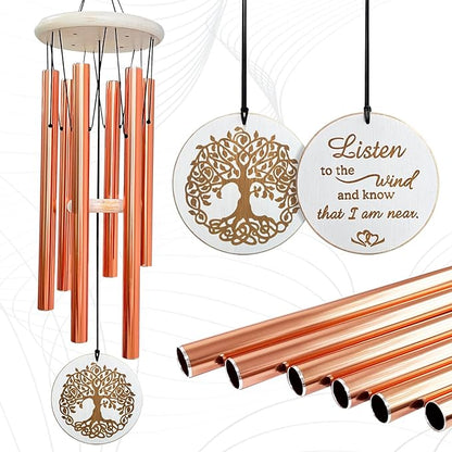 Wind Chimes for Outside Tree of Life WindChimes for Loss of Loved One,33" Memorial/Sympathy Gifts for Friend/Mother/Father,Wind Chimes Outdoor Clearance Garden Home Yard Decor(Rose Gold)