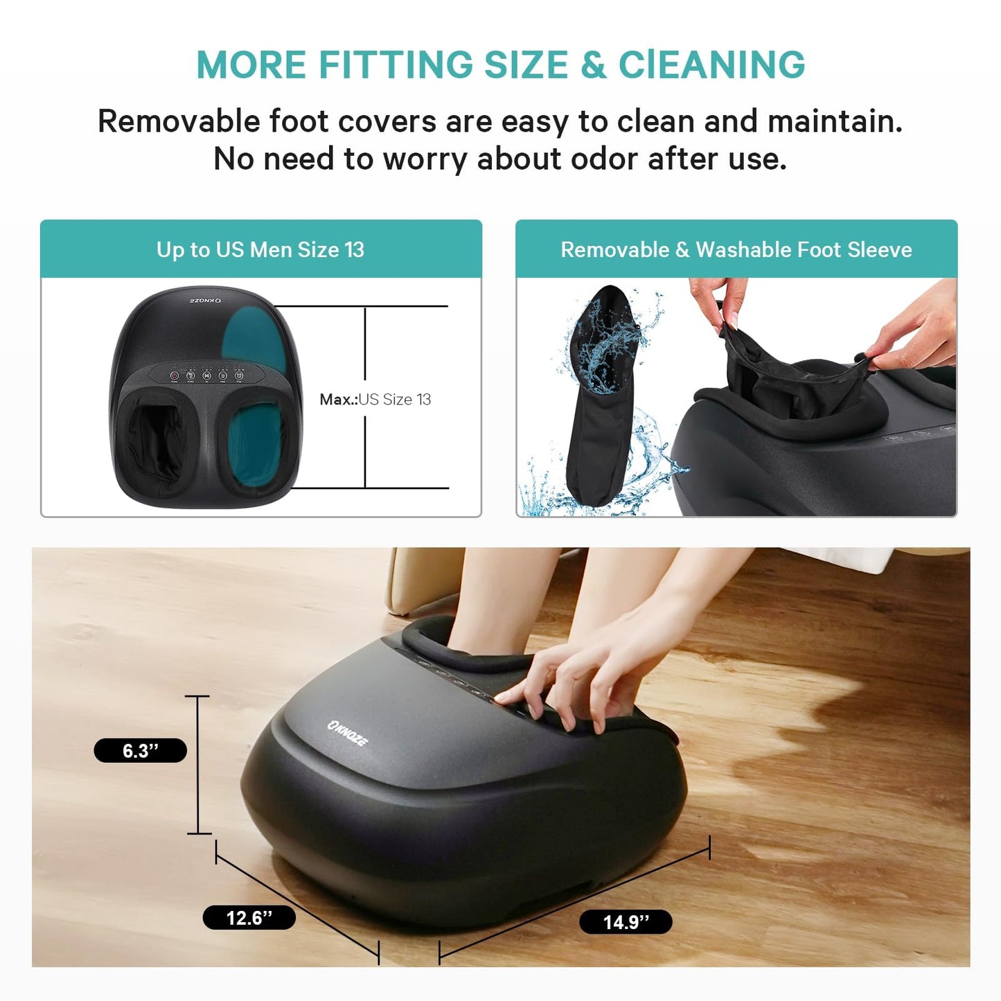 KNQZE Foot Massager Machine with Heat, Shiatsu Deep Kneading Foot Massager with Remote, Compression, Multi-Massage Modes, Auto-Off Timers, Gifts for Women Men, FSA or HSA Eligible