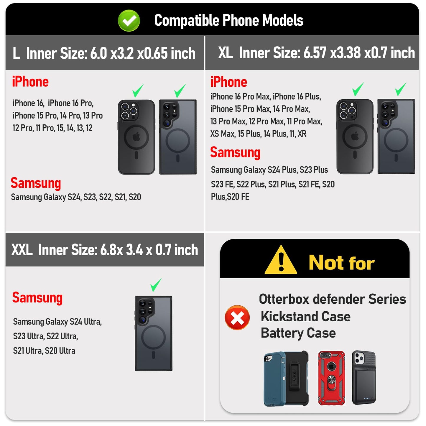 ykooe Genuine Leather Phone Holster Compatible with iPhone 16/15/14/13/12 Pro Max & Plus,17 Air Models, Galaxy S24/S23/S21 FE -Belt Clip and Magnetic Closure,Dark Brown,XL