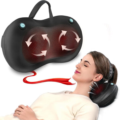 Christmas Gifts for Women Men,White Elephant Gifts,Shiatsu Neck Back Massager for Pain Relief Deep Tissue,Back Massager Deep Tissue Kneading with Heat,3D Electric Pillow(Blue)