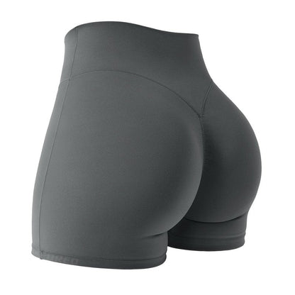 YEOREO SoftHue Women Workout Gym Shorts Impact 4.5" ScrunchHigh Waist Yoga Biker Shorts with Tummy Control Coal-M