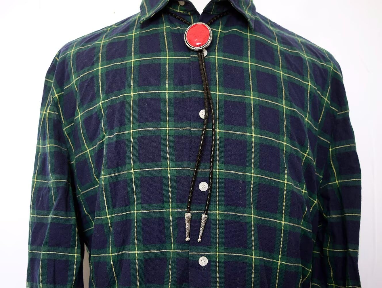 GURANSE Bolo tie With Natural Stone Stripes Round Cowboy Western Style Necktie More Color