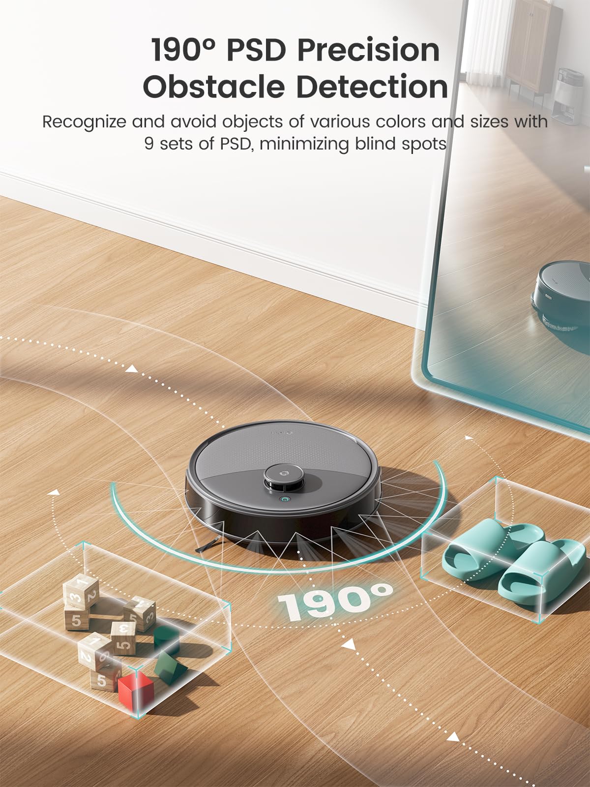 Lefant M210 Pro Robot Vacuum, Slim Quiet, 3 Adjustable Suction Levels, 6 Modes, Robot Vacuum Cleaner for Pet Hair, Hard Floors & Low Carpets, Self-Charging, WiFi/App/Alexa Control, Gray