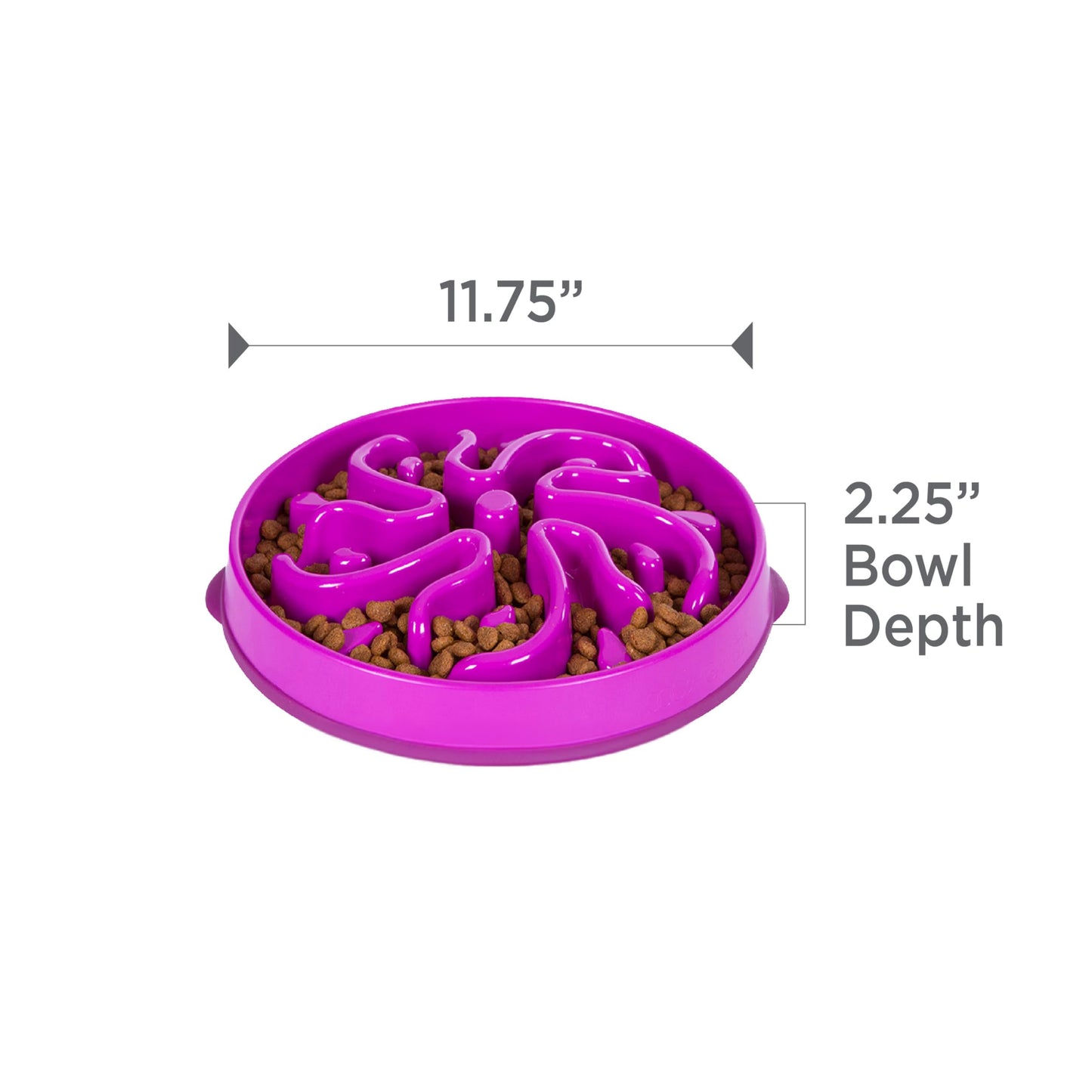Outward Hound Fun Feeder Slo Bowl, Large Slow Feeder Dog Bowl, 4 Cups, Purple