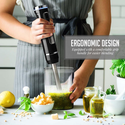 OVENTE Immersion Hand Blender, 300W Electric Handheld Portable Stick Mixer with 2 Mixing Speed and Stainless Steel Blades for Effortless Blending Smoothies, Shakes, Puree or Baby Food, Red HS560R