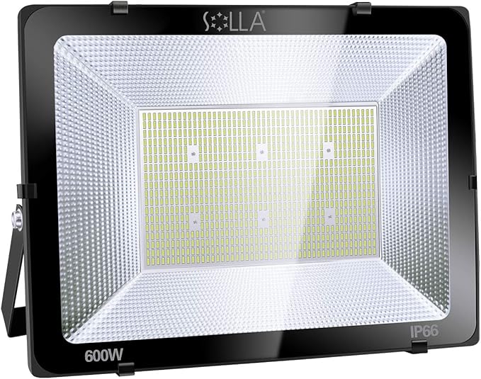 600W LED Stadium Flood Light Outdoor, 3300W Equivalent, 48000LM Super Bright LED Exterior Arena Light, IP66 Waterproof, 6000K Daylight White, Commercial Lighting for Sports Fields and Counts