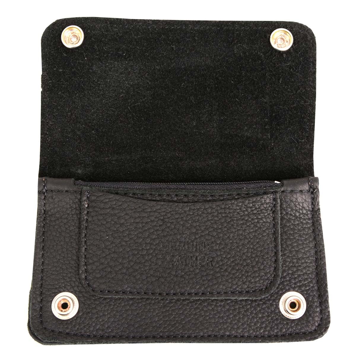 Milwaukee Leather MLW7883 Men's 6” Black Premium Leather Soft Biker Wallet - Bi-Fold Anti-Theft Stainless Steel Chain - One Size