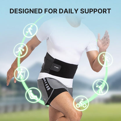 Fit Geno Back Brace for Lower Back Pain Men & Women: Adjustable Lumbar Support Brace for Pain Relief - Breathable Waist Belt for Comfort - L/XL