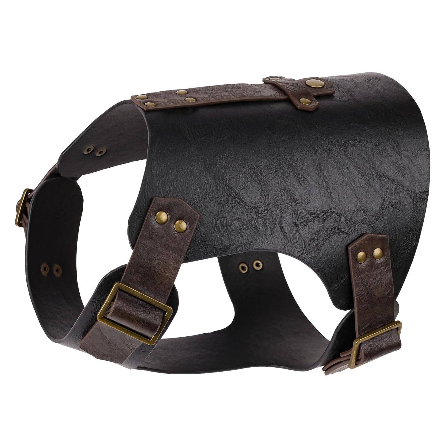 EpicCos Medieval Dog Costume, No-Leash Studded Decorative Faux Leather Vest Harness, 3-Size Pet Apparel for Cosplay (M)